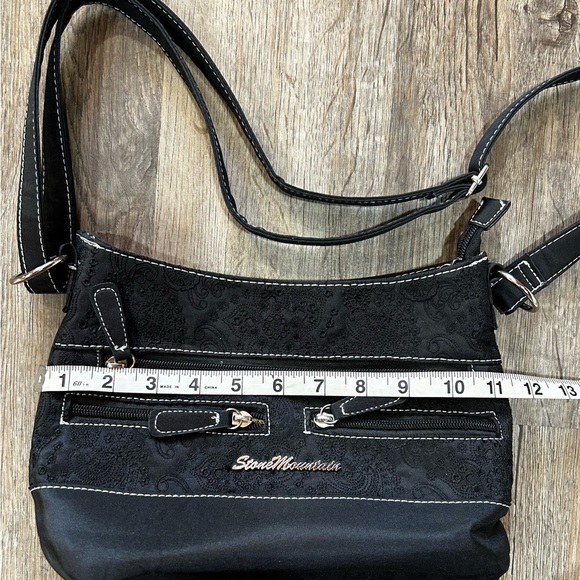Stone Mountain Accessories Black Crossbody Bag with Embossed Design - Picture 10 of 10